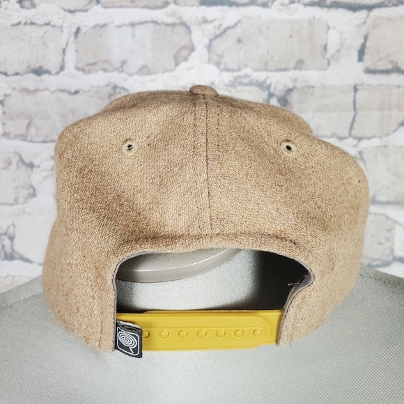 Vintage Candy Grind Logo Wool Snapback Hat Tan  Blue - Picture 5 of 10
